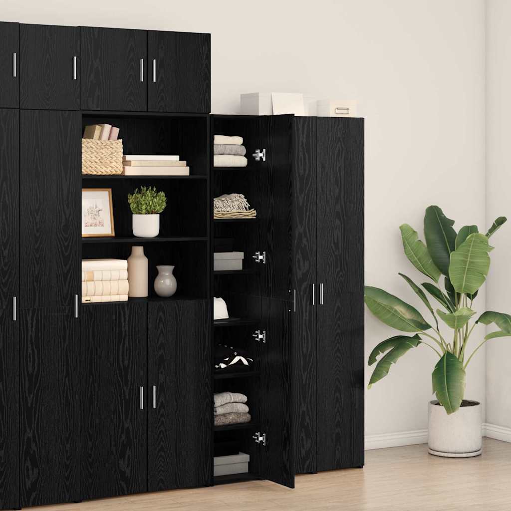 vidaXL Highboard Black Oak 30 x 42.5 x 185 cm