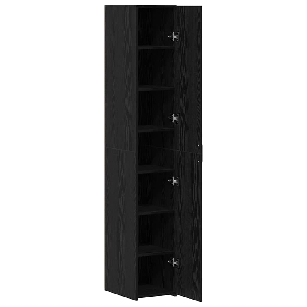 vidaXL Highboard Black Oak 30 x 42.5 x 185 cm