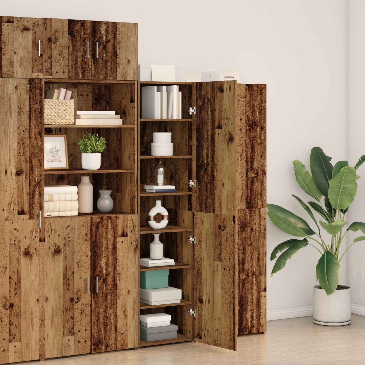 vidaXL Highboard Old Wood 45 x 42.5 x 185 cm