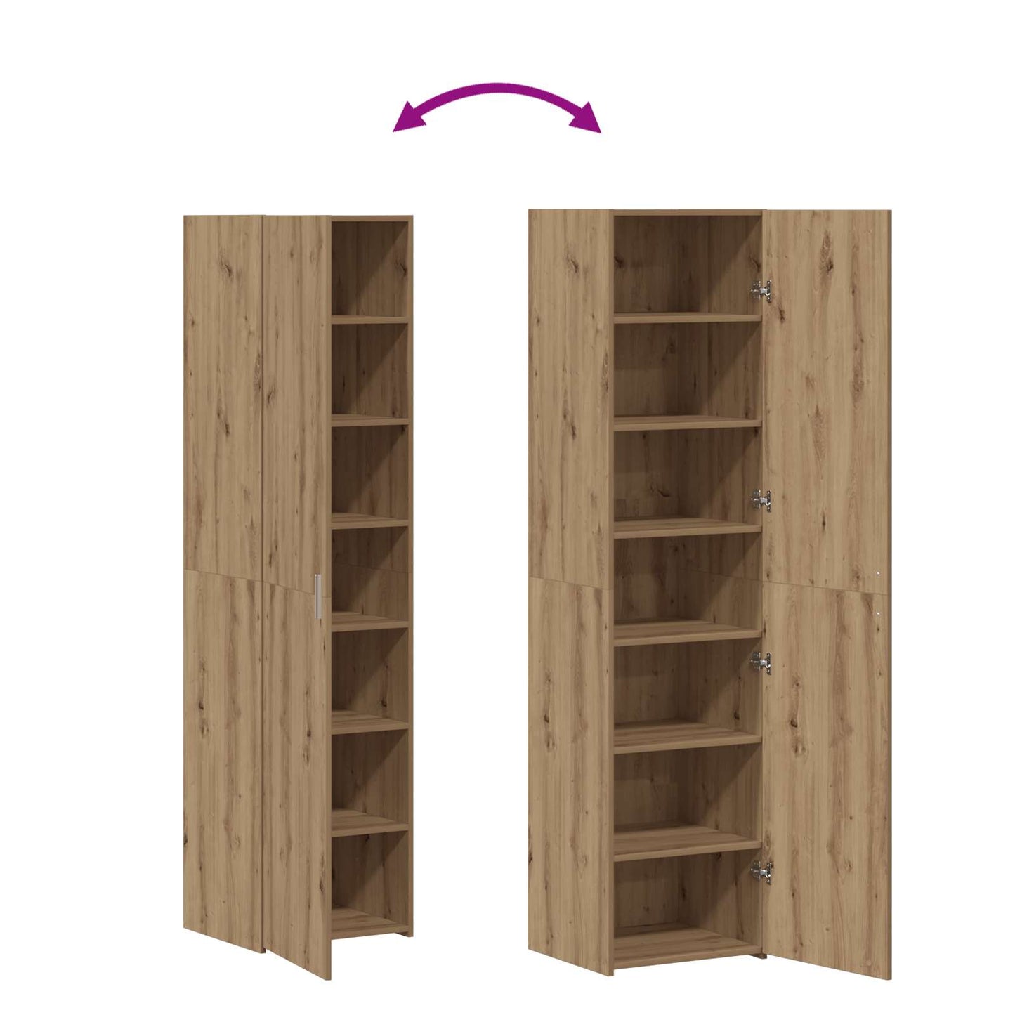 vidaXL Highboard Artisan Oak 45 x 42.5 x 185 cm