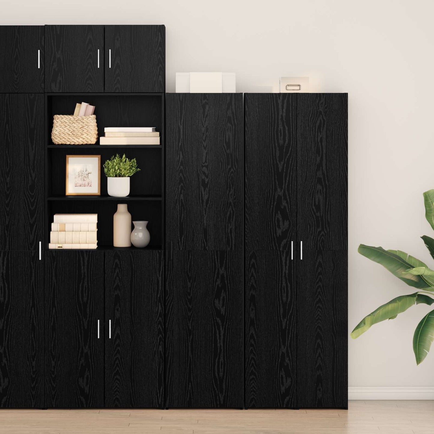 vidaXL Highboard Black Oak 45 x 42.5 x 185 cm
