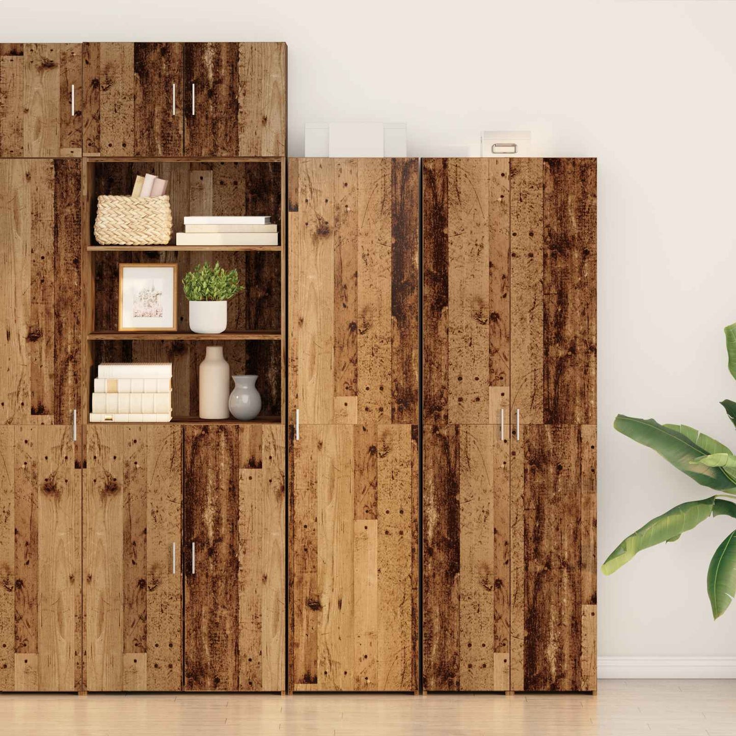 vidaXL Highboard Old Wood 50 x 42.5 x 185 cm