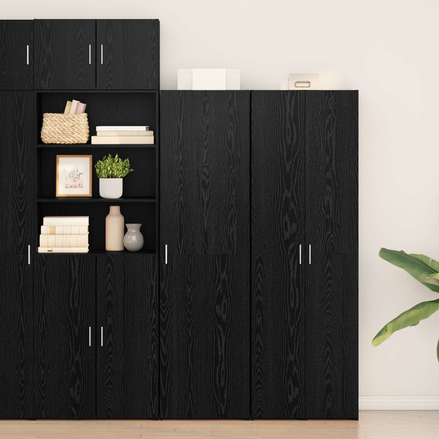 vidaXL Highboard Black Oak 50 x 42.5 x 185 cm