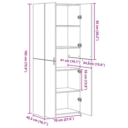 vidaXL Highboard Artisan Oak 70 x 42.5 x 185 cm