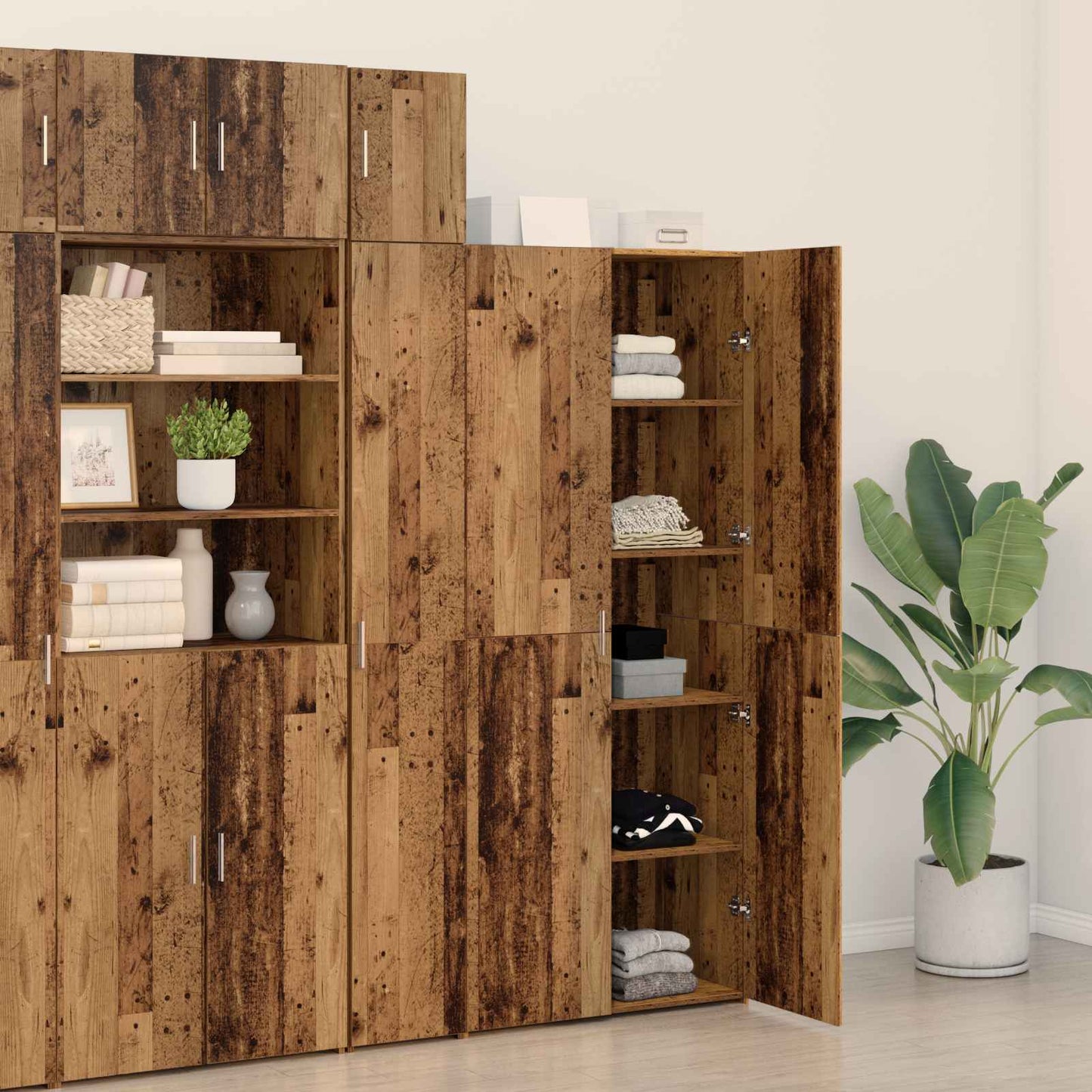 vidaXL Highboard Old Wood 80 x 42 x 185 cm