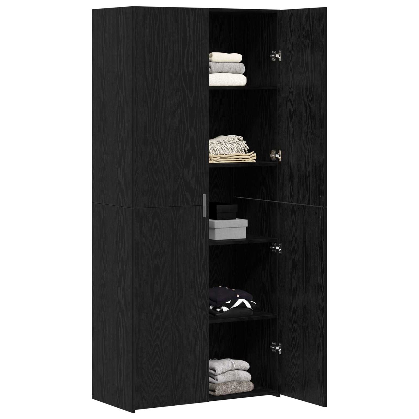 vidaXL Highboard Black Oak 80 x 42 x 185 cm