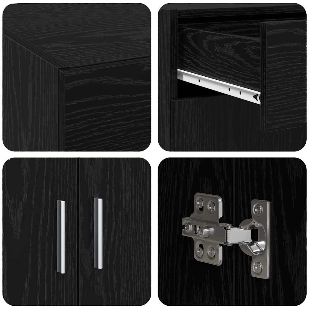 vidaXL Storage Cabinet Black Oak 80 x 42.5 x 93 cm