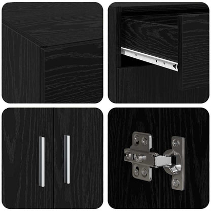 vidaXL Storage Cabinet Black Oak 80 x 42.5 x 93 cm