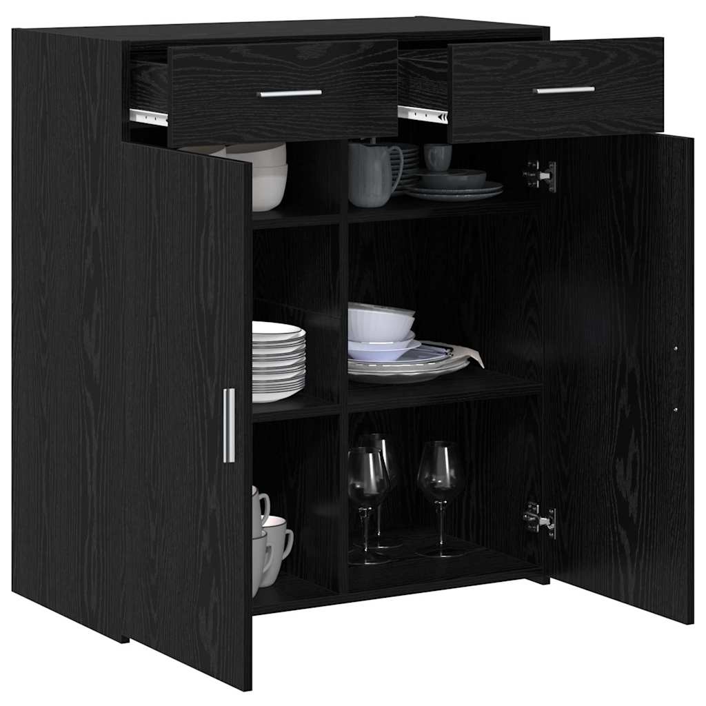 vidaXL Storage Cabinet Black Oak 80 x 42.5 x 93 cm