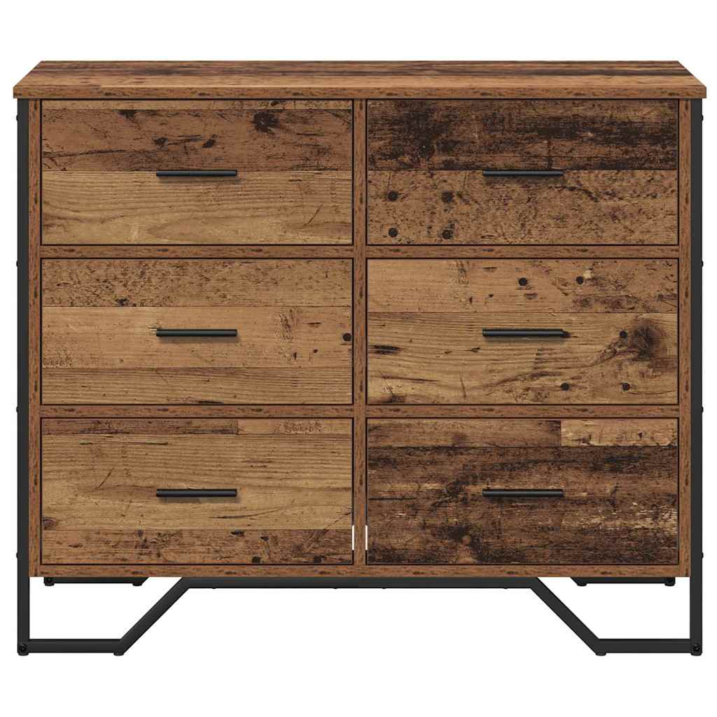 vidaXL Chest of Drawers with Drawer 2 pcs Old Wood 91 x 35.5 x 74.5 cm