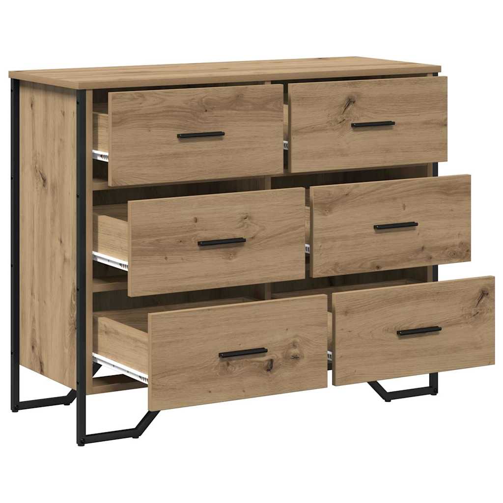 vidaXL Chest of Drawers 2 pcs Artisan Oak 91 x 35.5 x 74.5 cm
