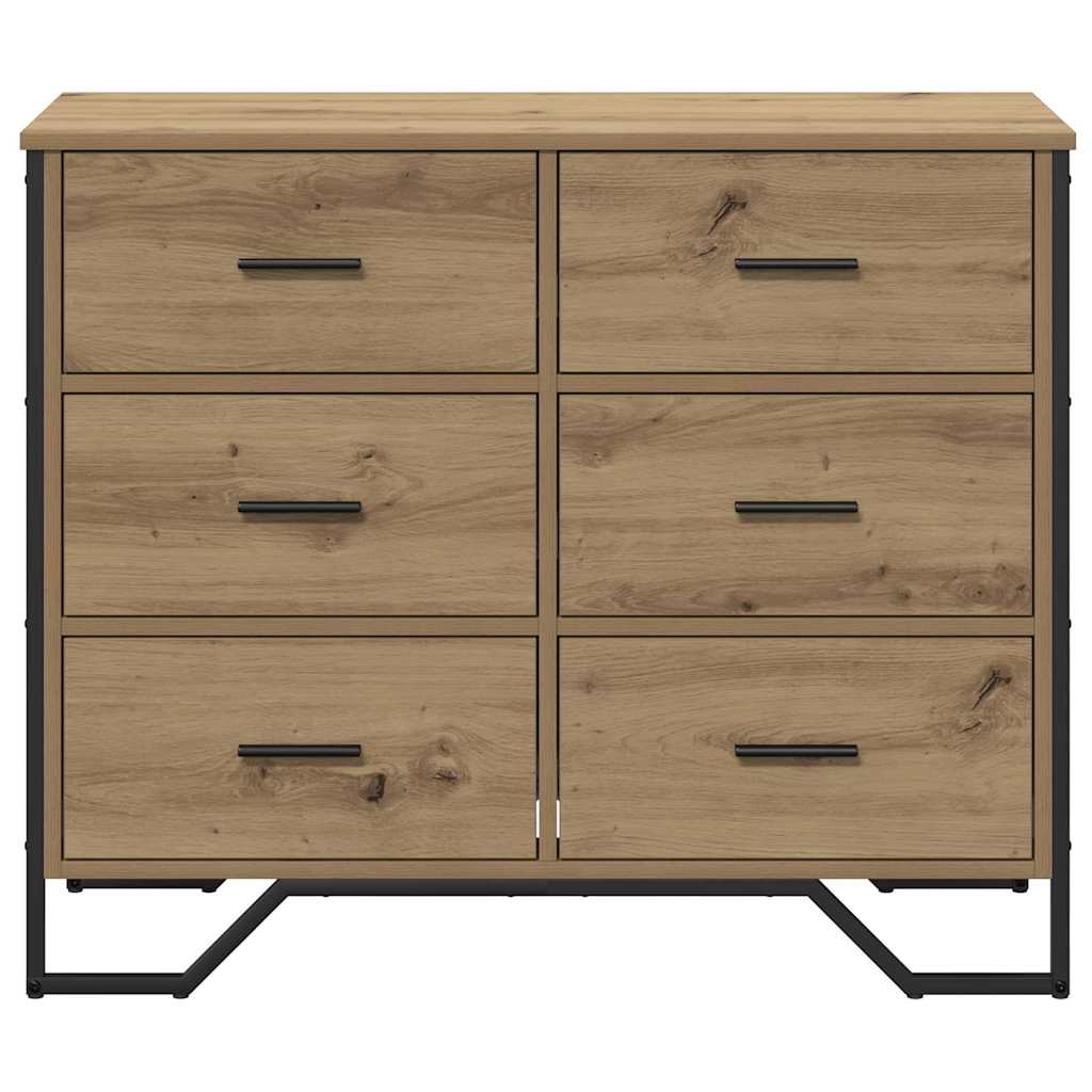 vidaXL Chest of Drawers 2 pcs Artisan Oak 91 x 35.5 x 74.5 cm