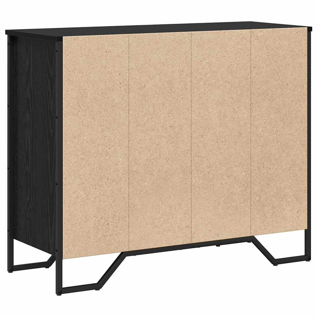 vidaXL Chest of Drawers 2 pcs Black Oak 91 x 35.5 x 74.5 cm