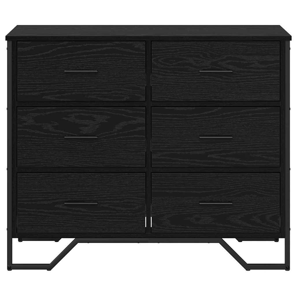 vidaXL Chest of Drawers 2 pcs Black Oak 91 x 35.5 x 74.5 cm