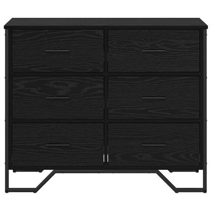 vidaXL Chest of Drawers 2 pcs Black Oak 91 x 35.5 x 74.5 cm