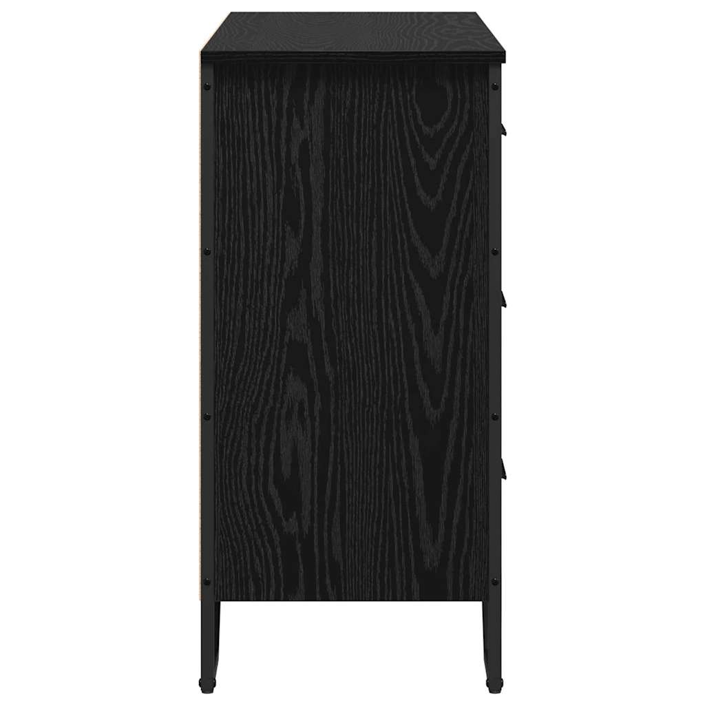 vidaXL Chest of Drawers 2 pcs Black Oak 91 x 35.5 x 74.5 cm
