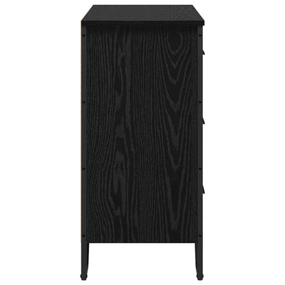 vidaXL Chest of Drawers 2 pcs Black Oak 91 x 35.5 x 74.5 cm