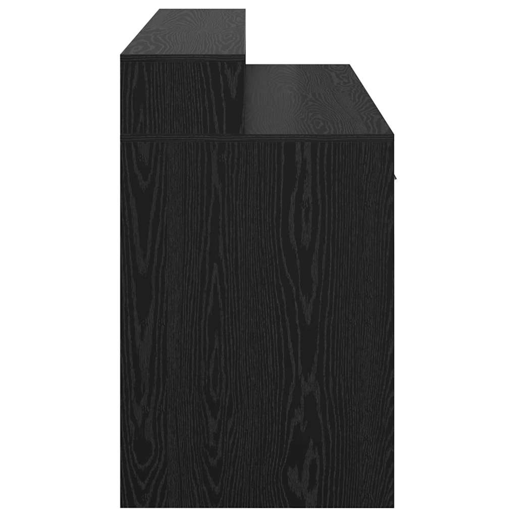 vidaXL Desk with Drawer Black oak 140 x 55 x 91 cm Engineered wood