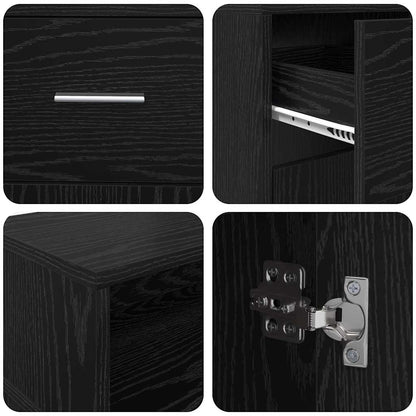 vidaXL Desk with Drawer Black oak 160 x 55 x 91 cm Engineered wood