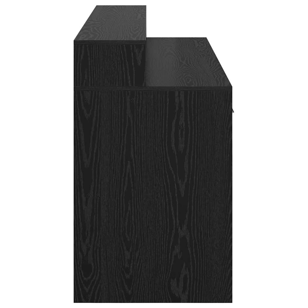 vidaXL Desk with Drawer Black oak 160 x 55 x 91 cm Engineered wood