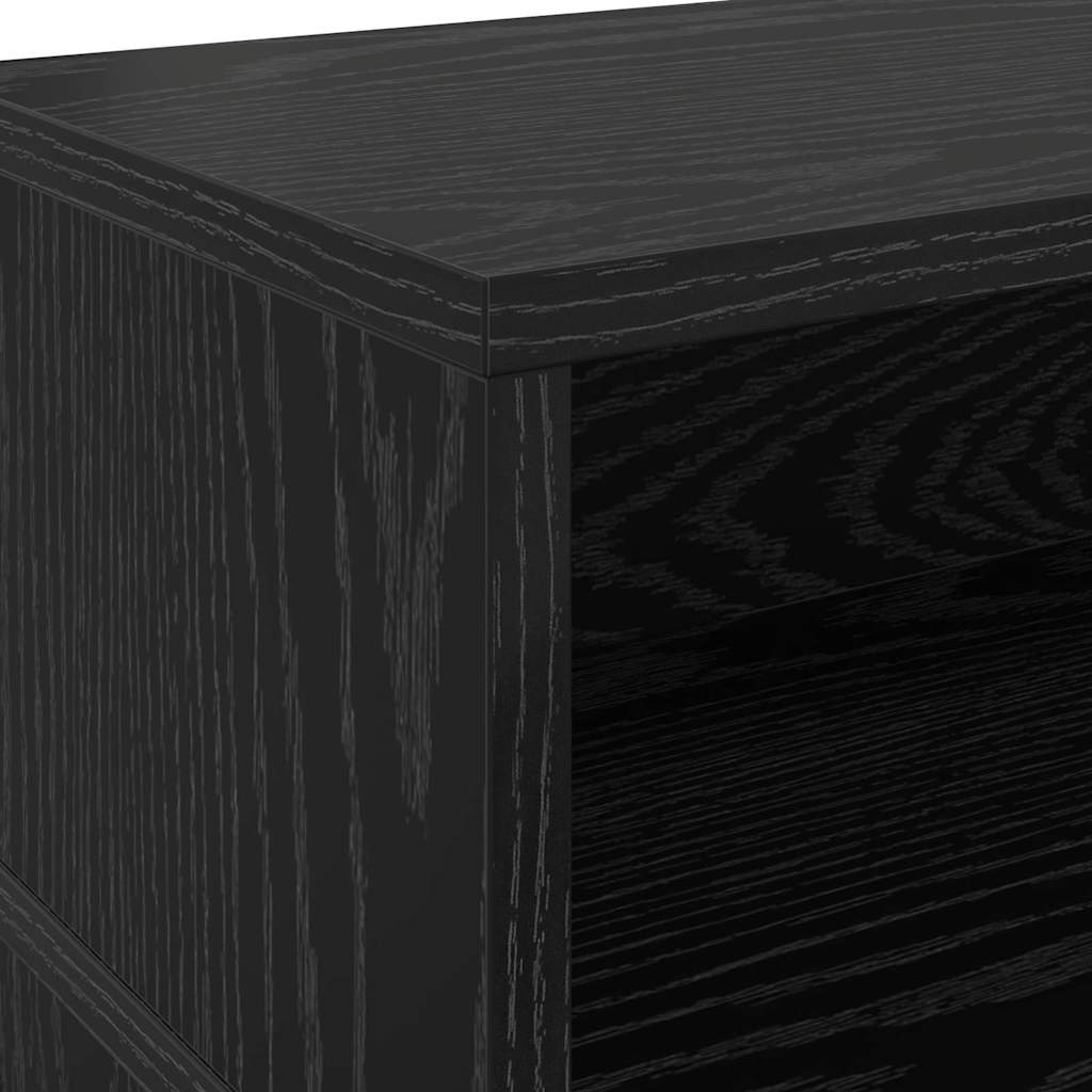 vidaXL Desk with Drawer Black oak 200 x 55 x 91 cm Engineered wood