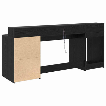 vidaXL Desk with Drawer Black oak 200 x 55 x 91 cm Engineered wood