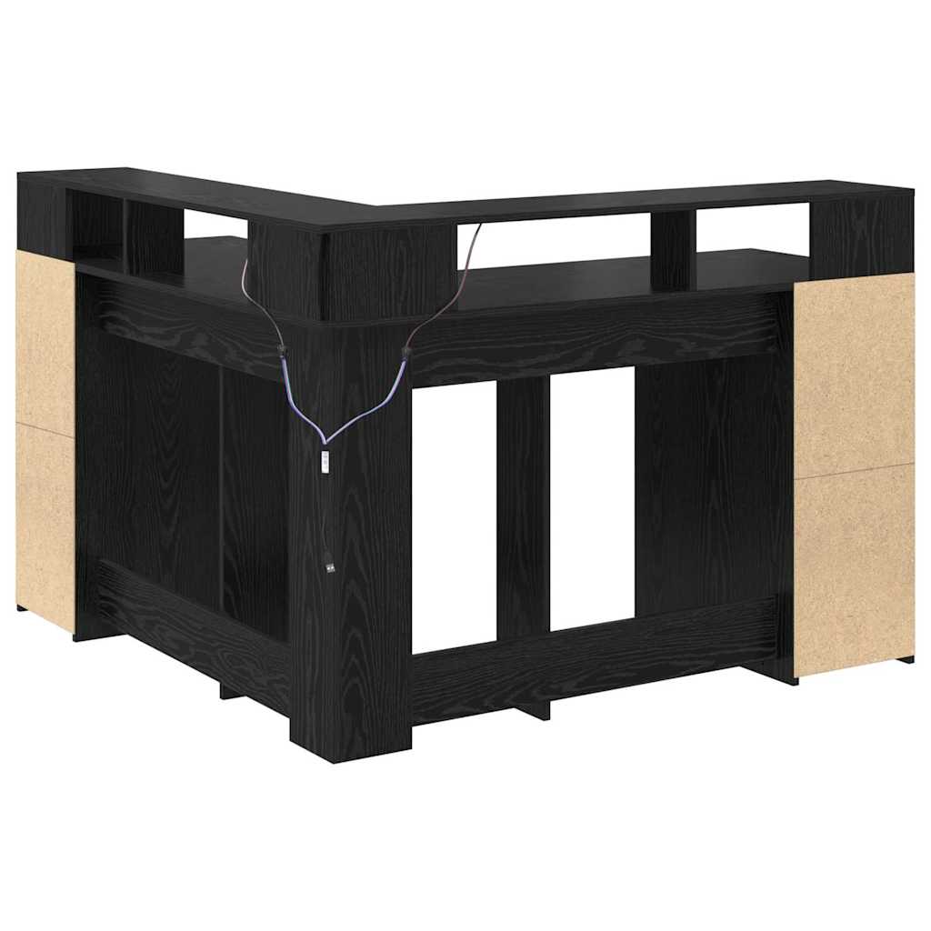 vidaXL Desk Black Oak Engineered wood 130 x 130 x 91 cm