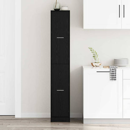 vidaXL Apothecary Cabinet Pattern Pattern 30 x 41 x 174.5 cm Black Oak