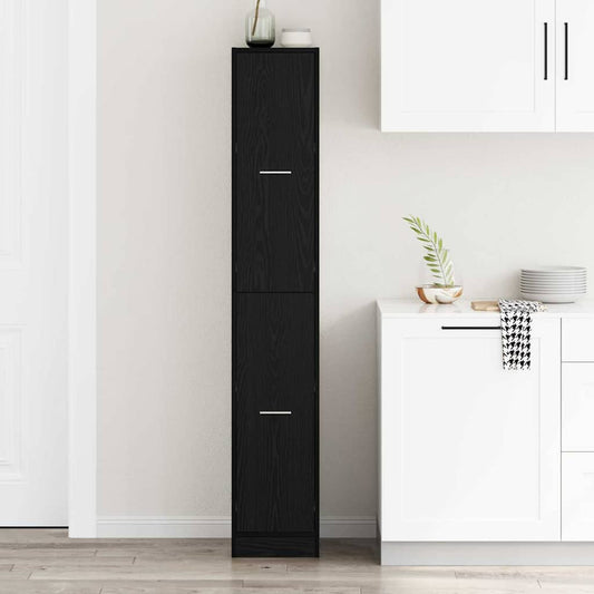 vidaXL Apothecary Cabinet Pattern Pattern 30 x 41 x 174.5 cm Black Oak