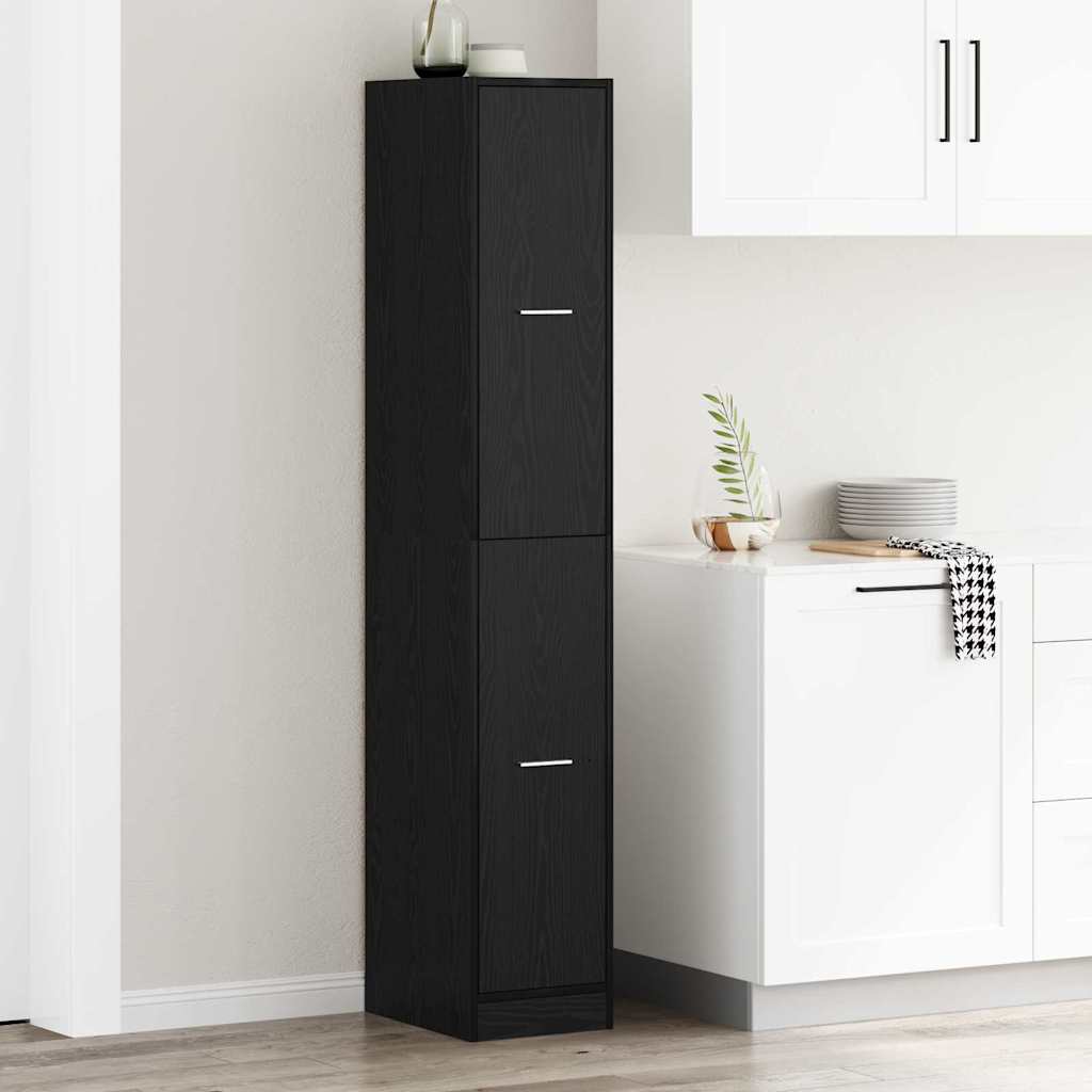 vidaXL Apothecary Cabinet Pattern Pattern 30 x 41 x 174.5 cm Black Oak
