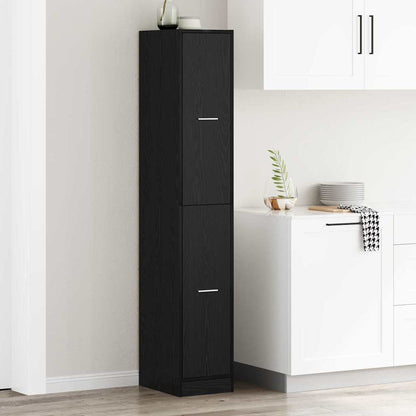 vidaXL Apothecary Cabinet Pattern Pattern 30 x 41 x 174.5 cm Black Oak