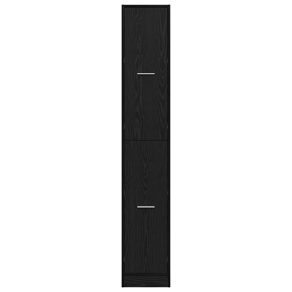 vidaXL Apothecary Cabinet Pattern Pattern 30 x 41 x 174.5 cm Black Oak