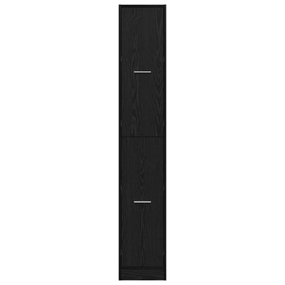 vidaXL Apothecary Cabinet Pattern Pattern 30 x 41 x 174.5 cm Black Oak