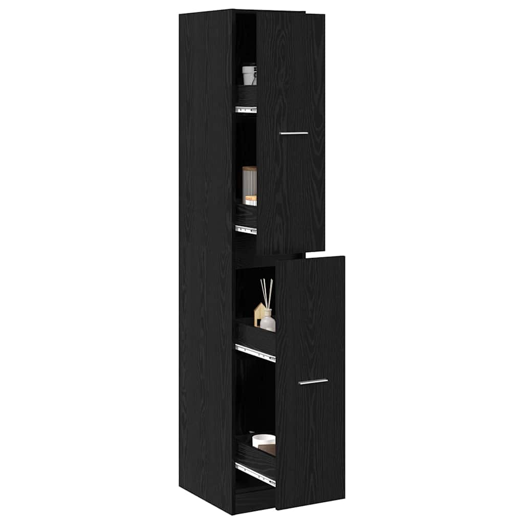 vidaXL Apothecary Cabinet Pattern Pattern 30 x 41 x 174.5 cm Black Oak