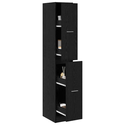 vidaXL Apothecary Cabinet Pattern Pattern 30 x 41 x 174.5 cm Black Oak