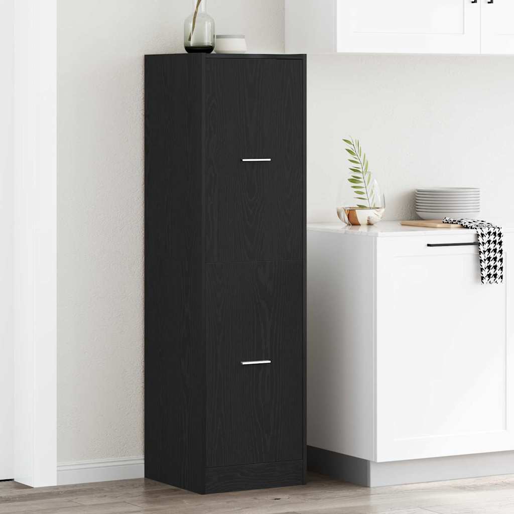 vidaXL Apothecary Cabinet Pattern Pattern 40 x 41 x 144.5 cm Black Oak