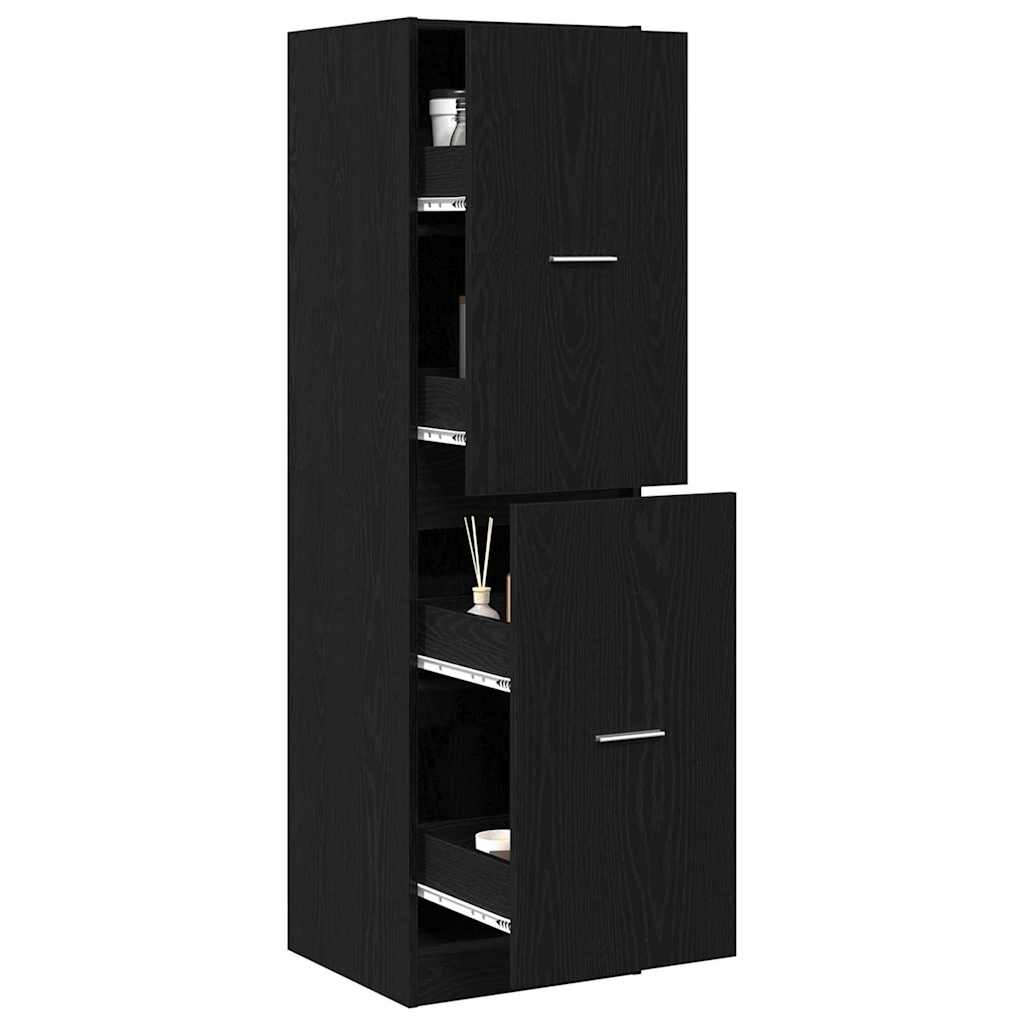 vidaXL Apothecary Cabinet Pattern Pattern 40 x 41 x 144.5 cm Black Oak