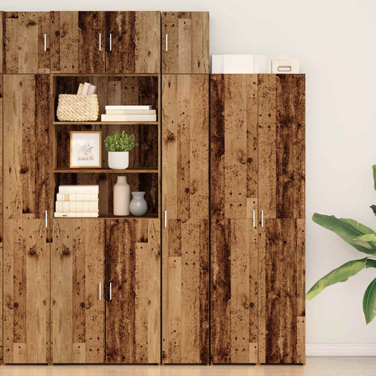 vidaXL 2-piece Storage Cabinet with Shelves 2 pcs Old Wood