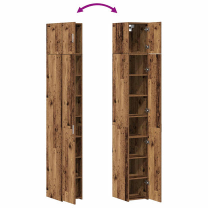 vidaXL 2-piece Storage Cabinet with Shelves 2 pcs Old Wood