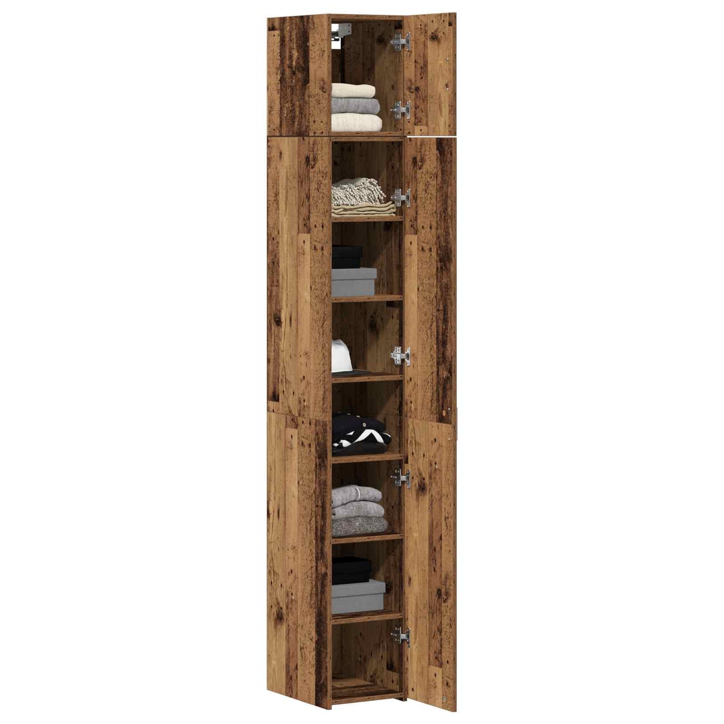 vidaXL 2-piece Storage Cabinet with Shelves 2 pcs Old Wood