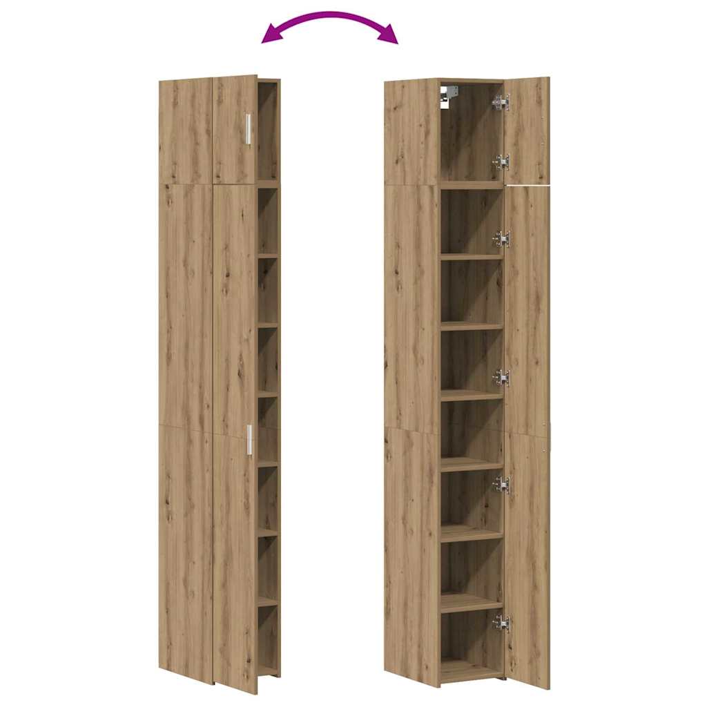 vidaXL Storage Cabinet with Shelves Artisan Oak 30 x 42.5 x 225 cm