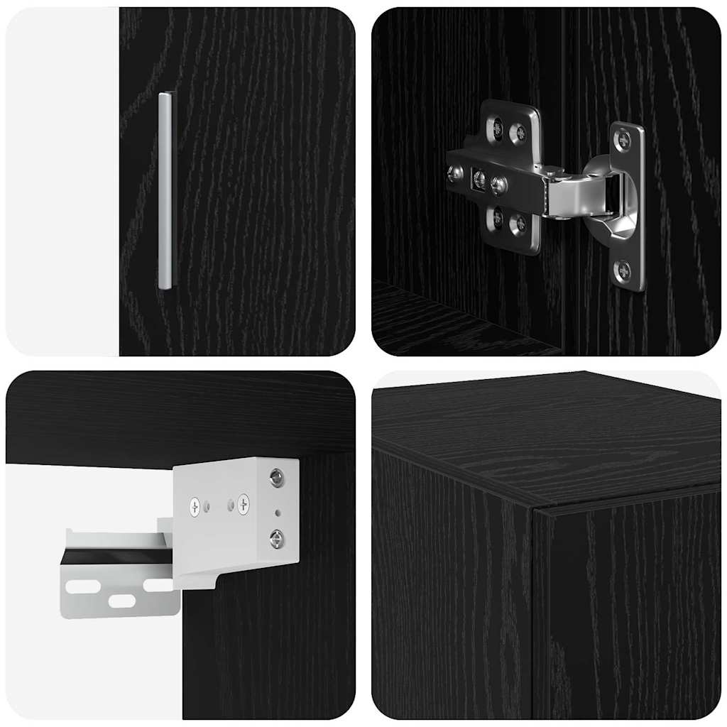 vidaXL 2-piece Storage Cabinet with Shelves 2 pcs Black Oak