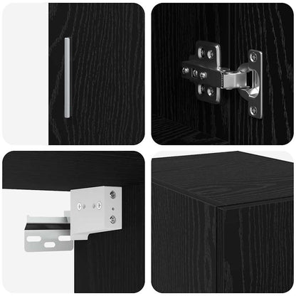 vidaXL 2-piece Storage Cabinet with Shelves 2 pcs Black Oak