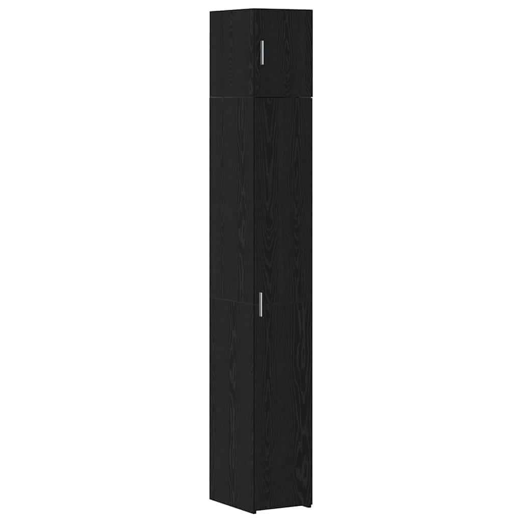 vidaXL 2-piece Storage Cabinet with Shelves 2 pcs Black Oak