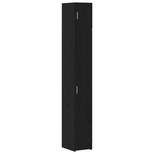 vidaXL 2-piece Storage Cabinet with Shelves 2 pcs Black Oak