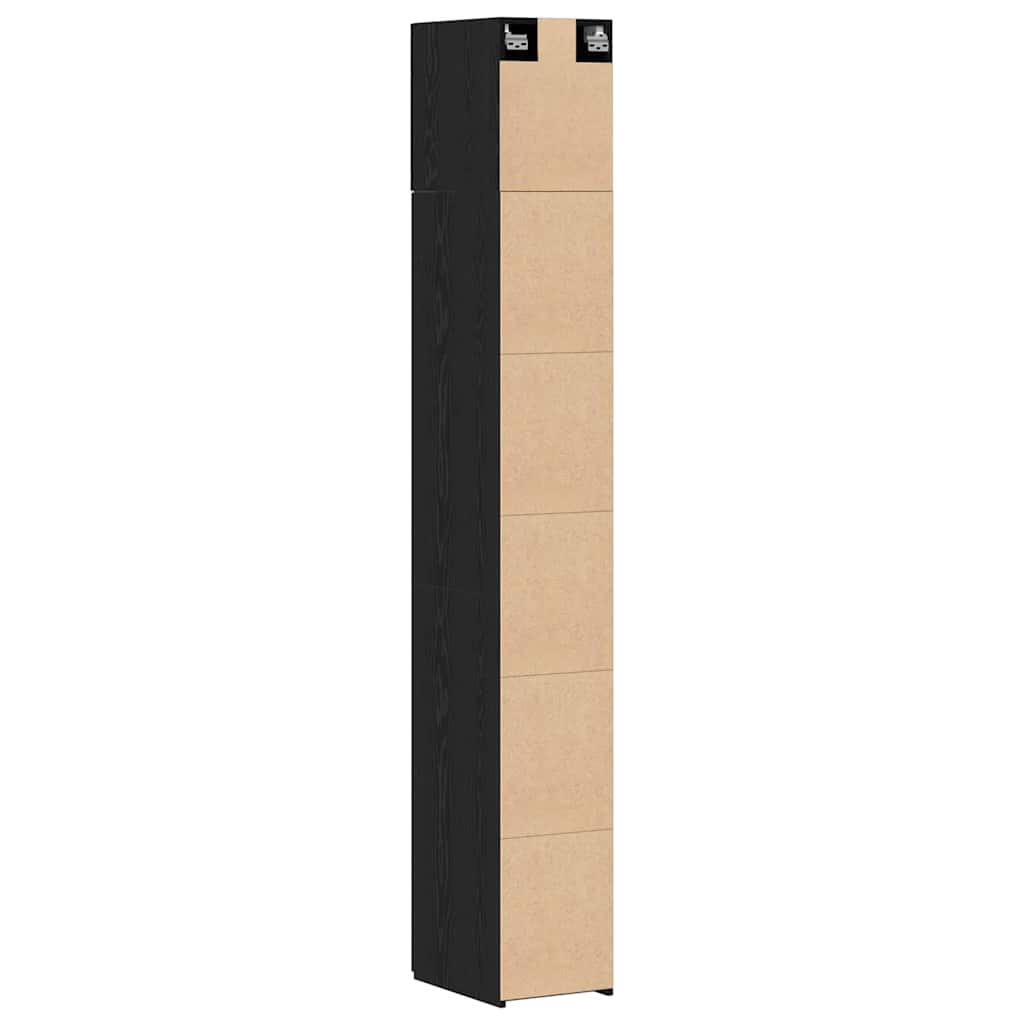 vidaXL 2-piece Storage Cabinet with Shelves 2 pcs Black Oak