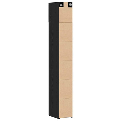 vidaXL 2-piece Storage Cabinet with Shelves 2 pcs Black Oak