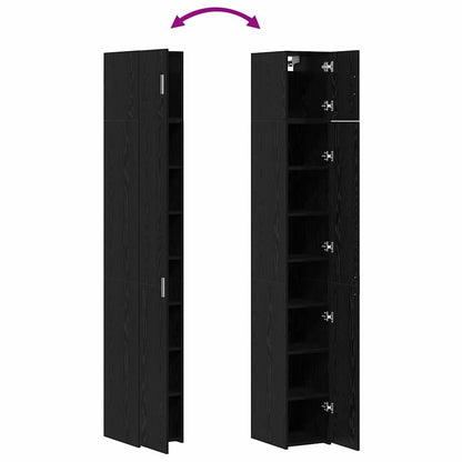 vidaXL 2-piece Storage Cabinet with Shelves 2 pcs Black Oak