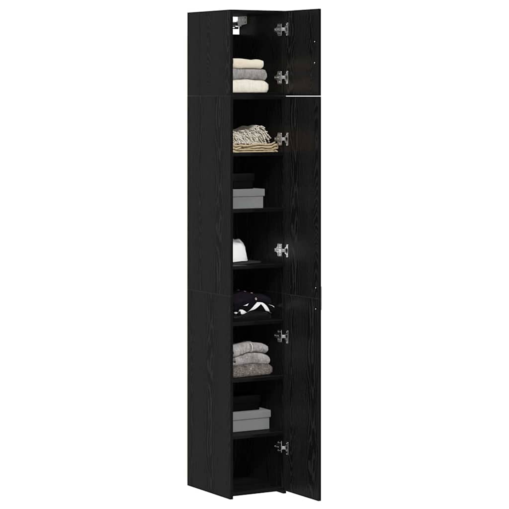 vidaXL 2-piece Storage Cabinet with Shelves 2 pcs Black Oak