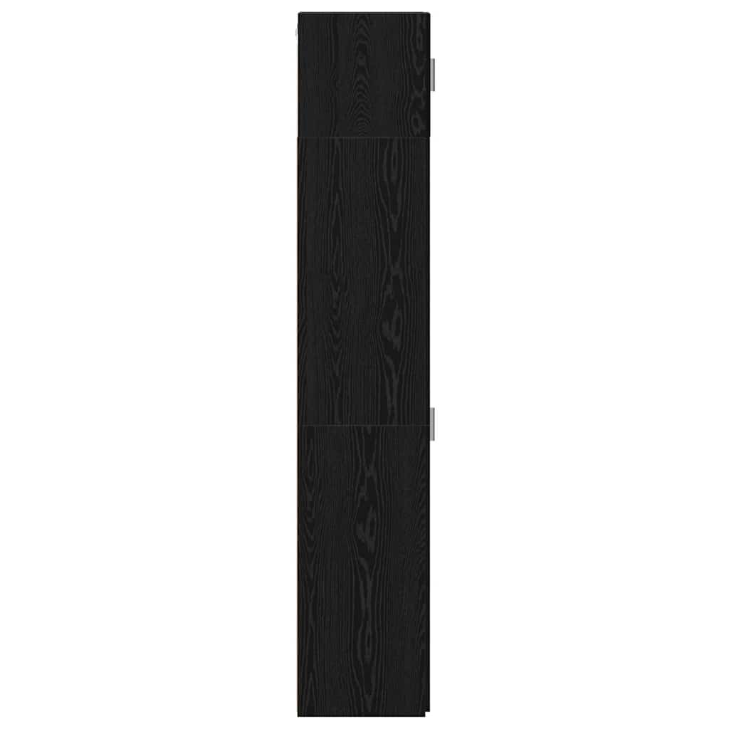 vidaXL 2-piece Storage Cabinet with Shelves 2 pcs Black Oak